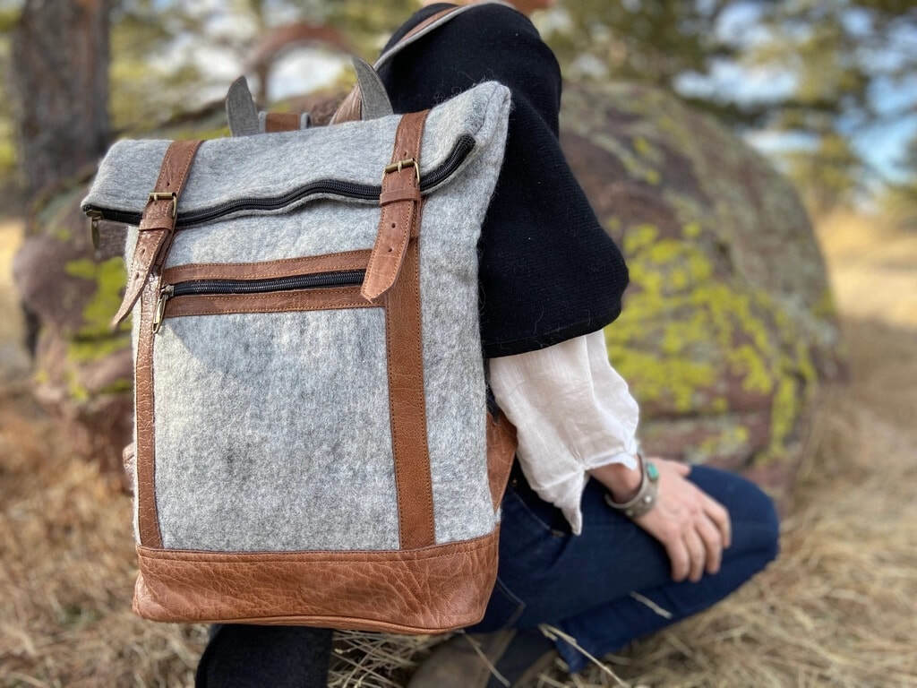 Wool felt backpack cheap